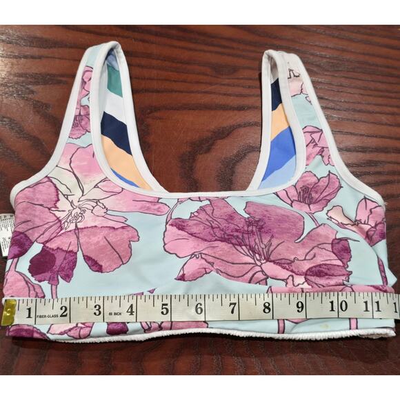 Maaji Multi Color Reversable Floral & Geometric Bikini Top Swimwear Sporty Swim - Picture 6 of 12